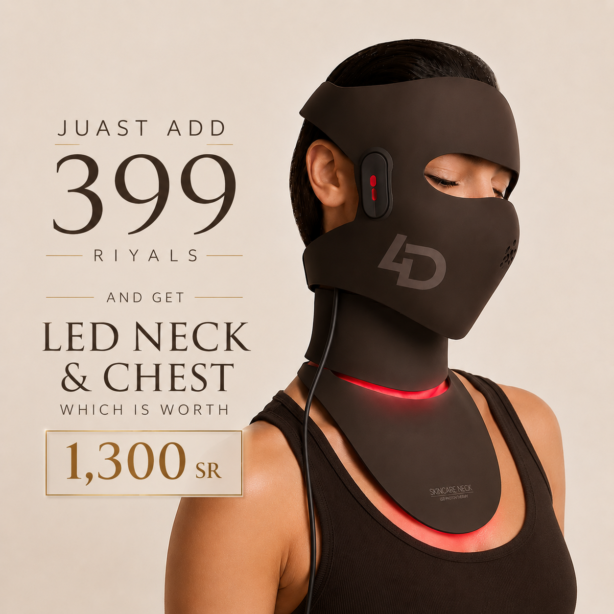 JOVs 4D Mask+ Led Neck & Chest Mask Combo